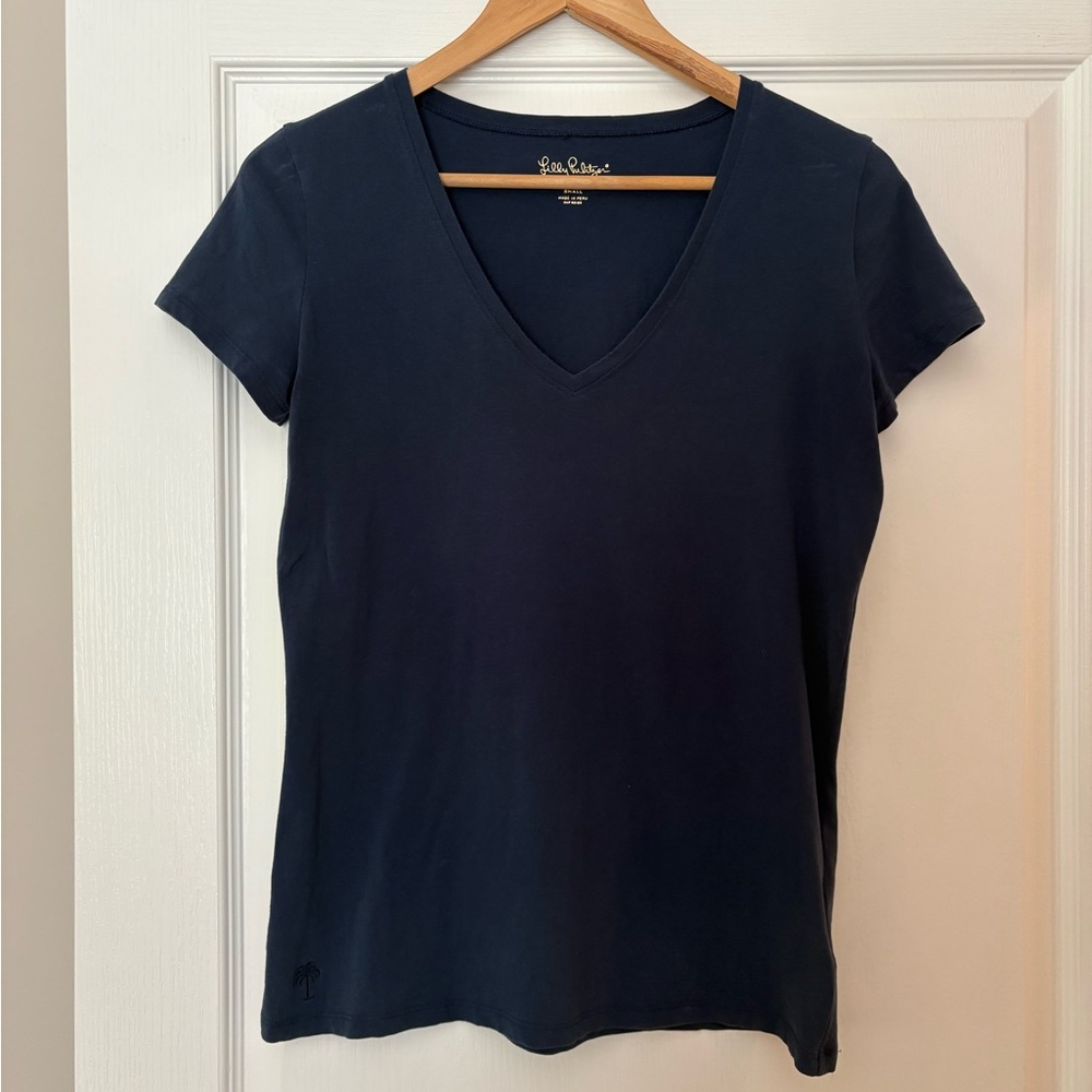 Lilly Pulitzer Women's Navy V-Neck Top